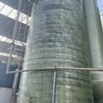 FRP storage tanks in factory workshop