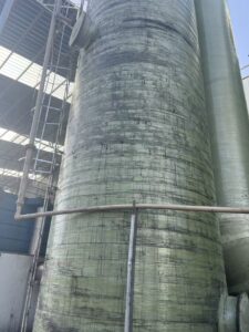 FRP storage tanks in factory workshop