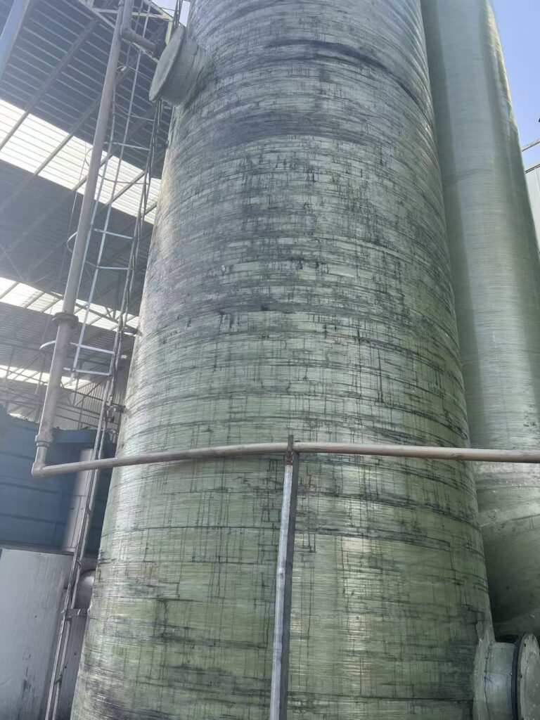 FRP storage tanks in factory workshop